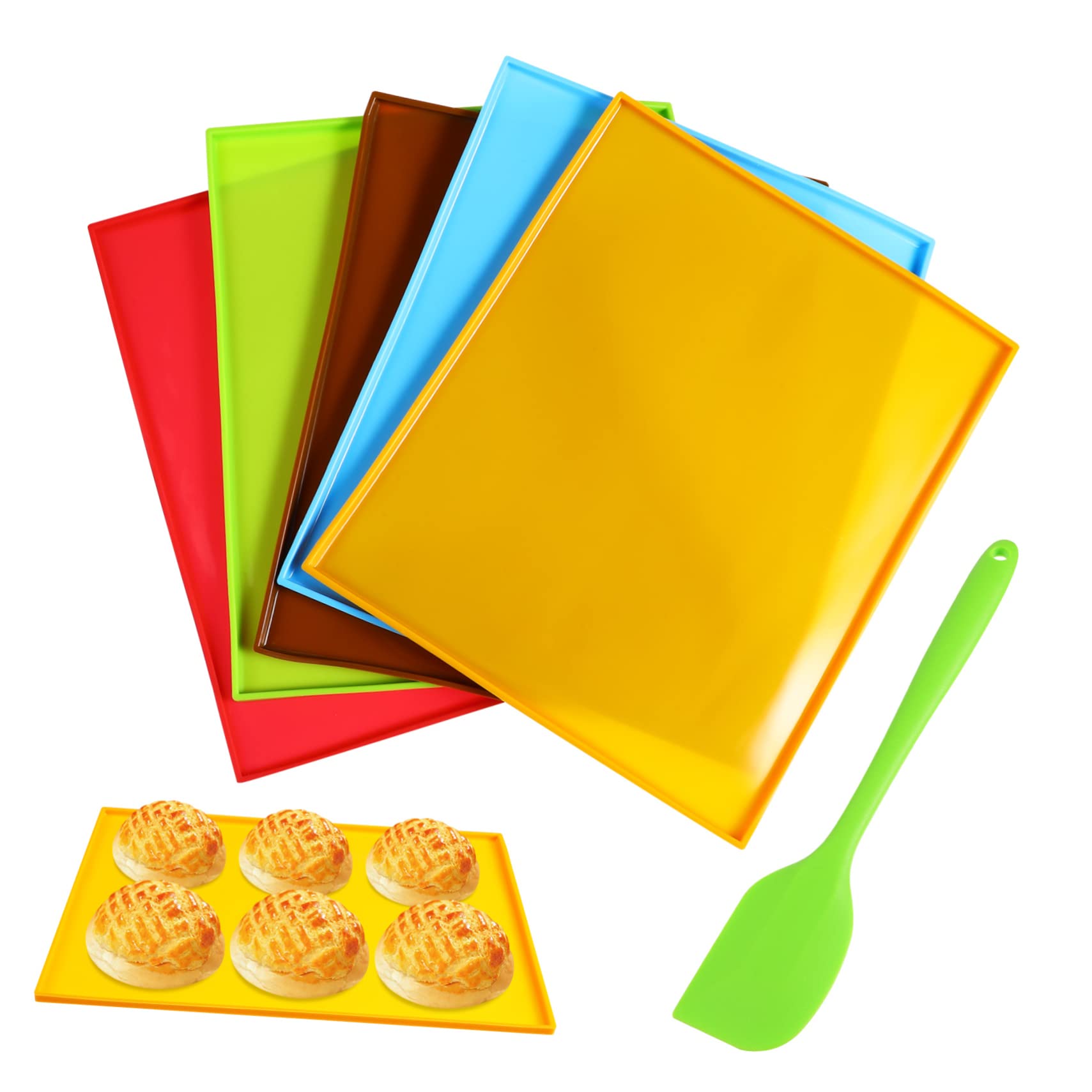 Silikon Backmatte mit Erhöhtem Rand und Spatel Antihaftbeschichtet Hitzebeständig von 50 °c bis 250 °c für Backofen