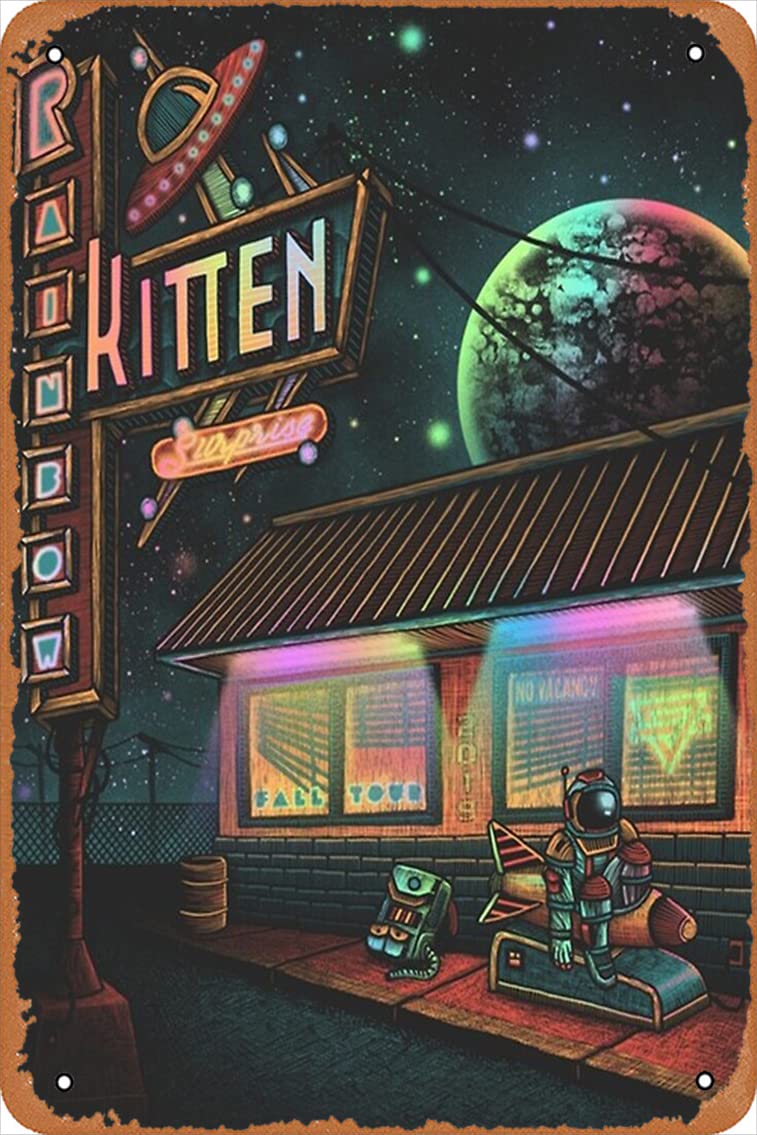 Good Music Rainbow Kitten Surprise Band Poster Retro Metal Tin Vintage Sign 12 X 8 Inch Home Bar Man Cave Wall Decor