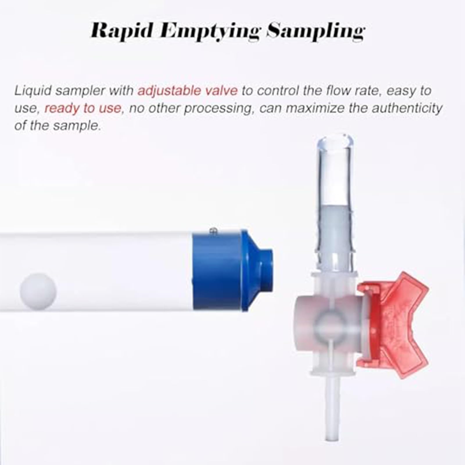 Tubo de muestra de agua de PVC ajustable de 0,25 l/0,5 l/1 l, kit de muestreo líquido para pruebas de agua de pozo profundo, ríos y lagos