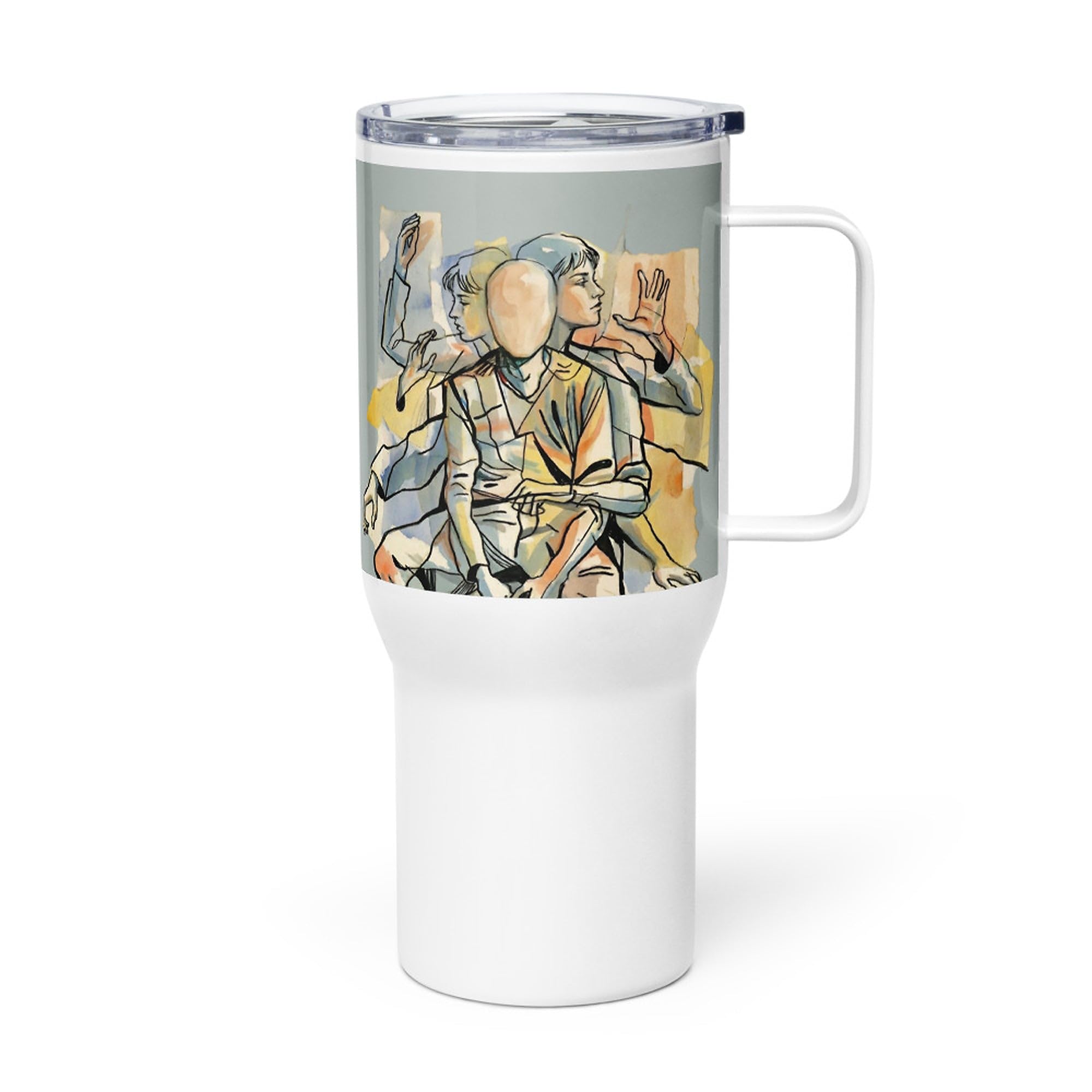 Taza de Viaje Síndrome de Tourette con Asa, Regalo para la Comunidad Tourette