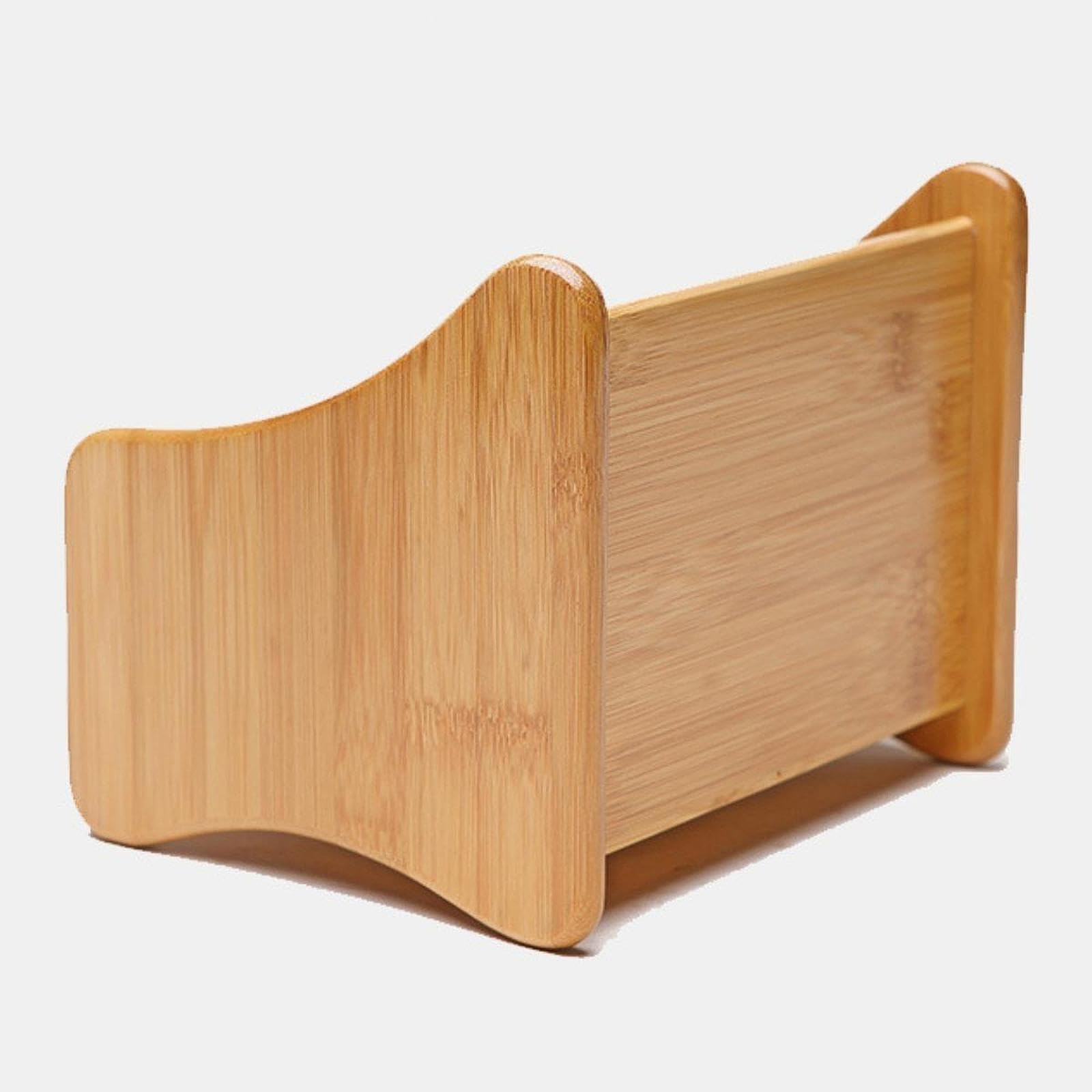 Porta Mandos Cesta de Bambú Organizadora Compartimentos para Escritorio Portátil Caja de Almacenamiento Adecuado para Dormitorio Salón Oficina Hogar, 3 Compartimentos, Individual