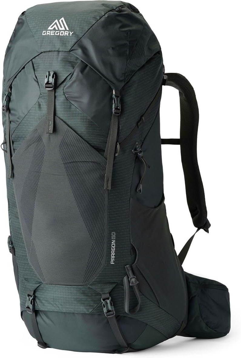 Gregory Paragon 60L Unisex Lightweight Backpacking Pack, Breathable Backpanel, Raincover Included, Water Bladder Sleeve (Reservoir not Included), Medium/Large, Cascade Green
