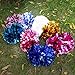 aiviwiai Pom Poms Cheerleading with Baton Handle - Metallic Fluffy Cheer Pom Poms for Adults Kids - Cheerleading Cheerleader Pom Poms for Cheer Squad Daily Training Team Spirit (5