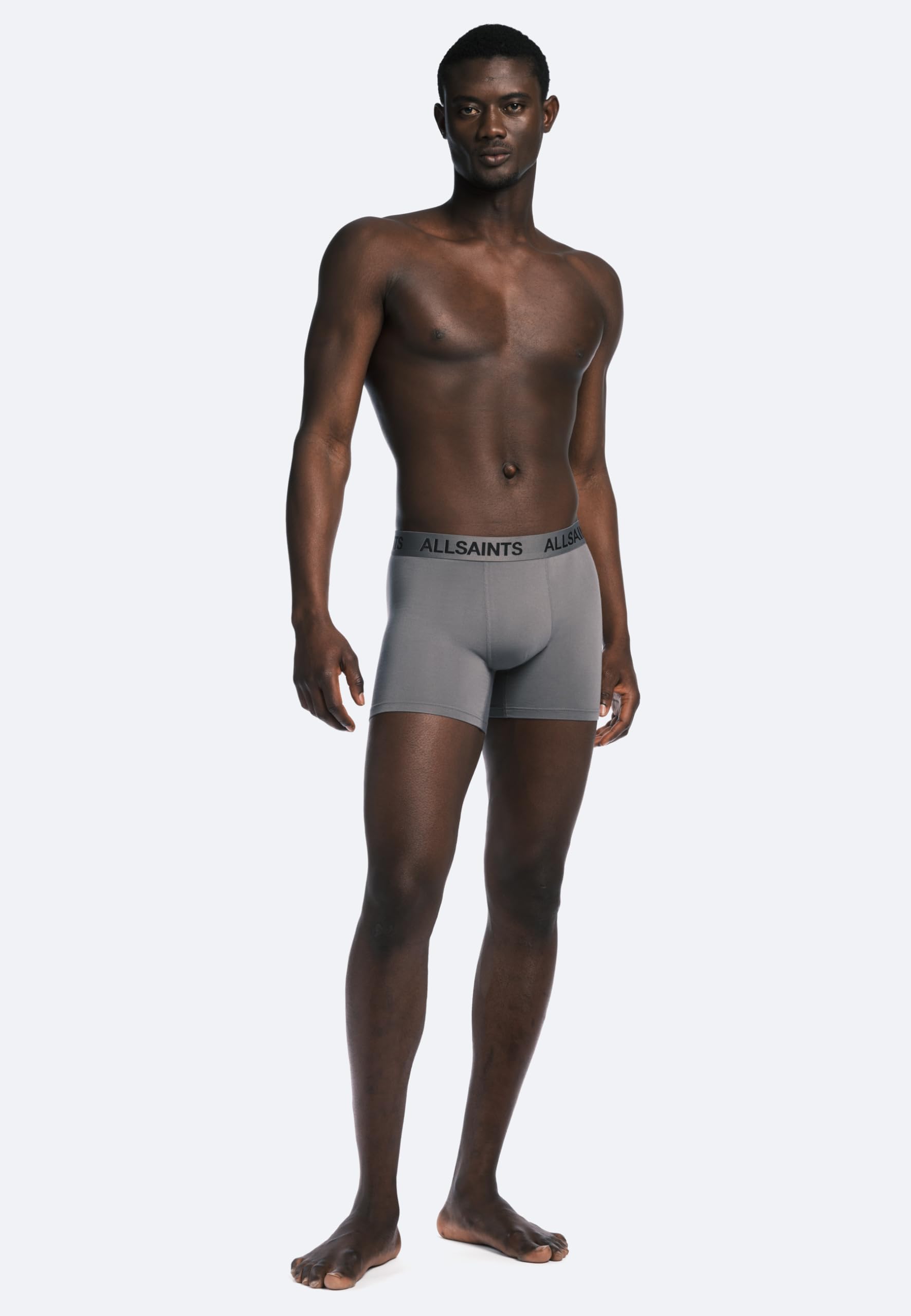 Bóxers para Hombre Allsaints con Bolsa contorneada, confeccionados en una Mezcla de Modal y Nailon Reciclado. Ropa Interior Masculina en Tonos Gris y Multicolor. Pack de 3 Unidades.