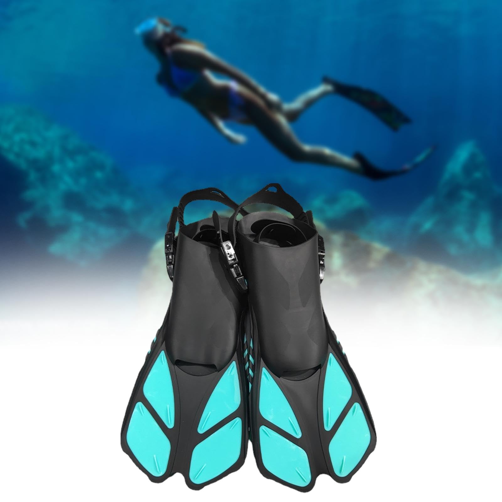 Oshhni 2X Aletas de natación Aletas de Buceo Aletas de Buceo Aletas de esnórquel Ajustables Zapatos de Entrenamiento para Practicar Deportes acuáticos Verano