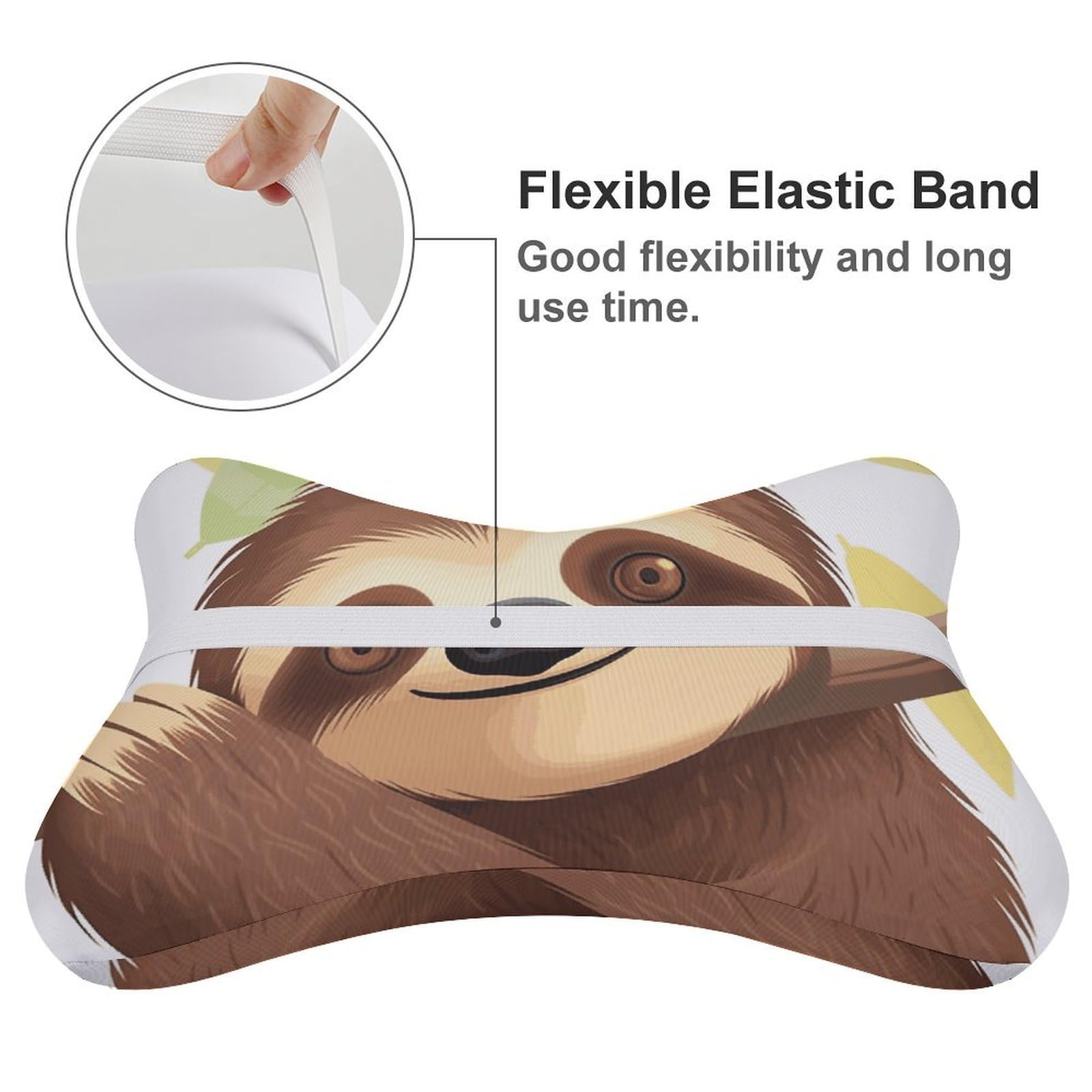 Almohada de perezoso, núcleo de almohada de espuma viscoelástica, cojín, proporciona apoyo para el cuello, almohadas de coche para viajes y oficinas en casa.