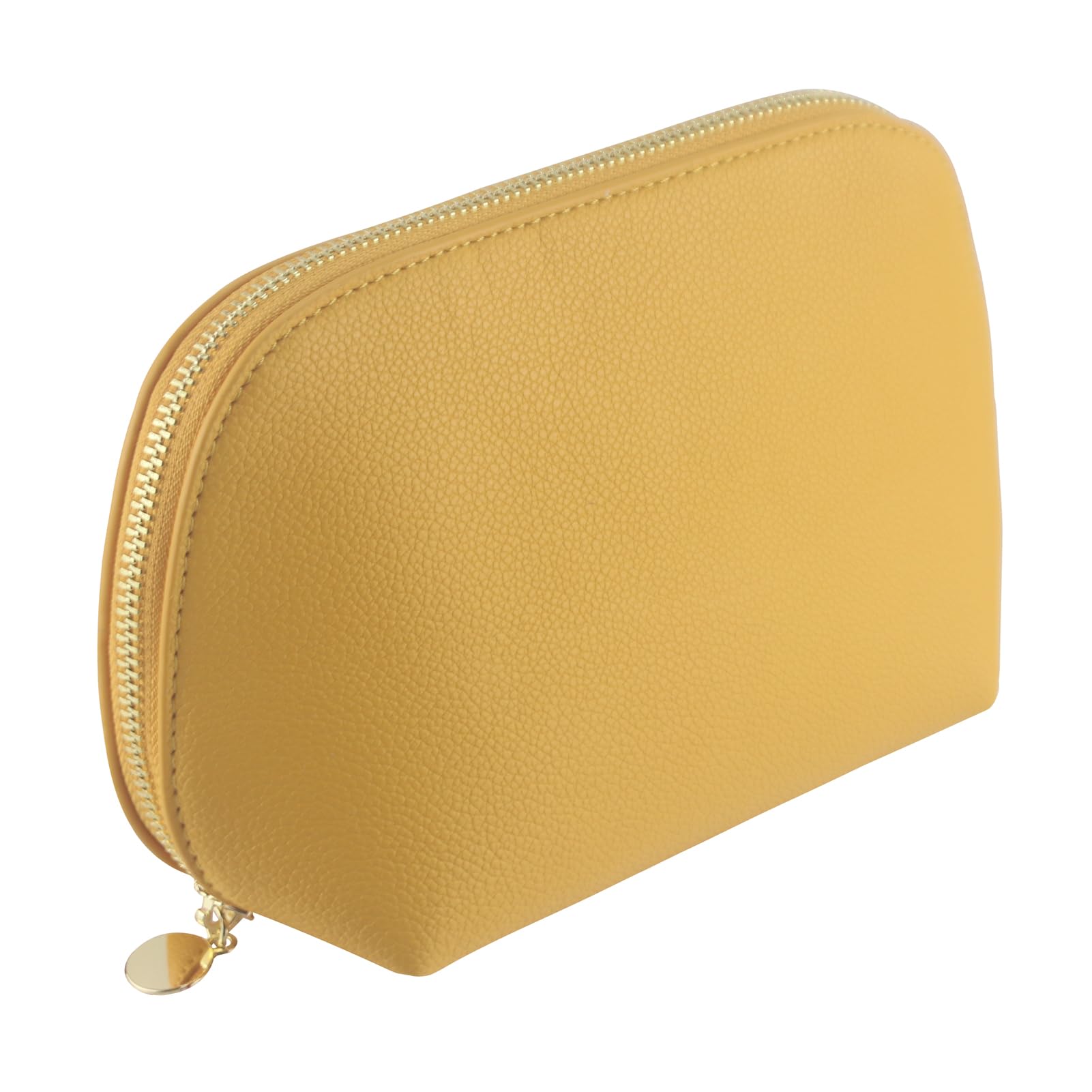 Kososuru Small Travel Cosmetic Bag Portable Makeup Bag PU Leather Makeup Pouch for Women (PU leather, Yellow)