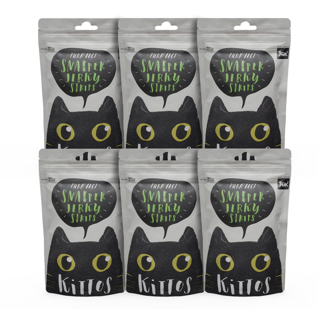 Kittos Snapper Jerky Strips, Rich Protein Low Fat, Premium Reward & Training Treat, Highly Digestible Healthy Cat Snacks - 35 g Each (Pack of 6) (B07GSZMR6V) Amazon Price History, Amazon Price Tracker