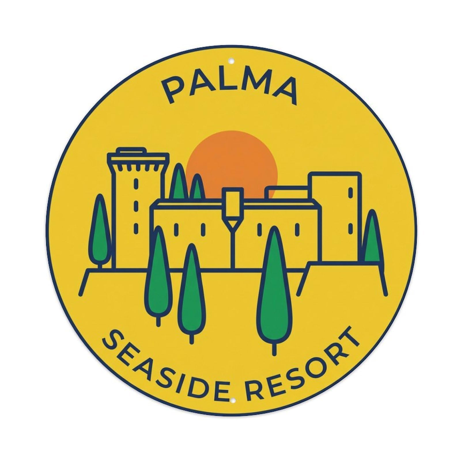 Tgrcjimh Style Metal Tin Sign Vintage Travel Palma Spain Event
