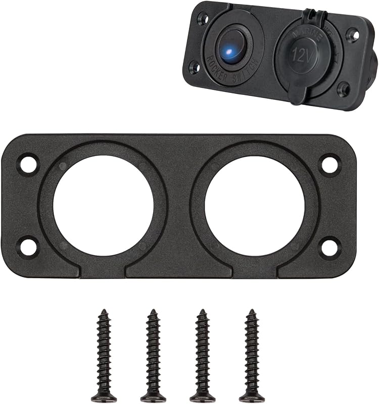 Painel para tomada de acendedor automotivo SDAQGE com interruptor rocker e USB – Preto