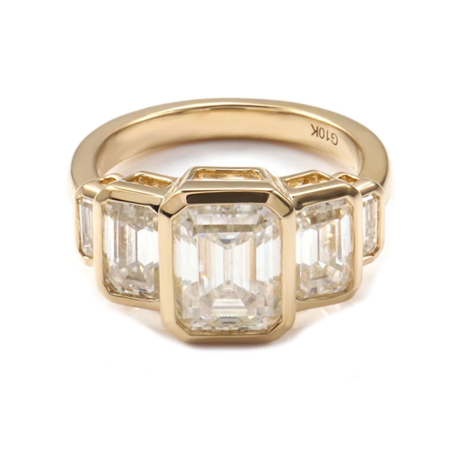 Moissanite pierścionek, obrączki ślubne złoto próby 585 żółte złoto rozmiar 62 (19,7) prawdziwe obrączki ślubne 14-karatowe żółte złoto