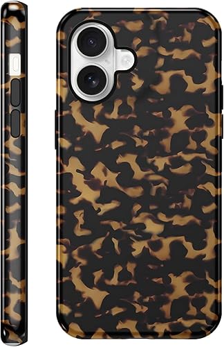Yomjew Cute Tortoise Shell Phone Case for iPhone 17 Case 6.3", Trendy Luxury Bro