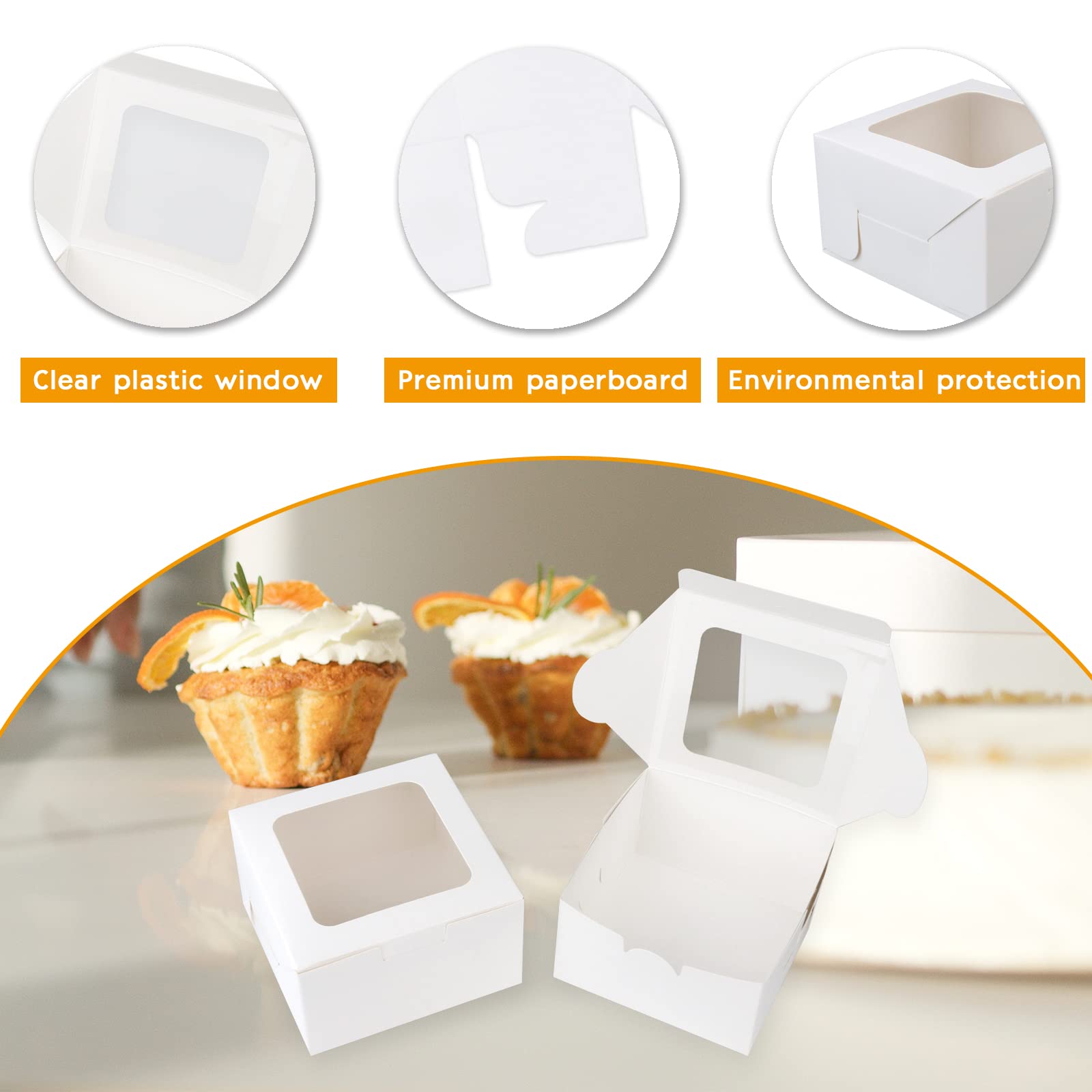 Scatole Regalo Kraft Con Finestra - 20 Pezzi Per Dolci, Biscotti E Dessert, Con Spago E Adesivi - Foto 6