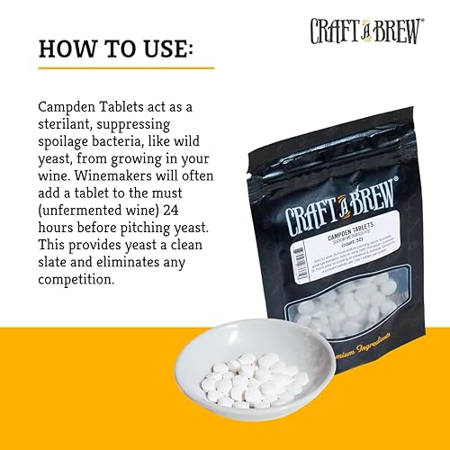 Miniatura 5 de Craft A Brew - Campden Tablets - Metabisulfito de sodio - Esterilante para vinificación - Ideal para vinos tradicionales de uva - Elaboración de