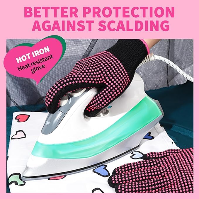 heatresistant glovessiliconegrip protection for hair styling curling amp flat iron heat press sublimationuniversal fit