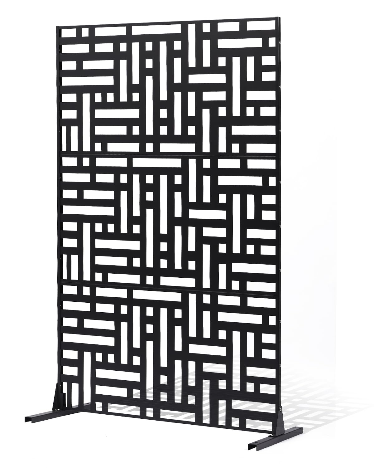 VEVOR Pannelli per Privacy in Metallo 120x50,8x193 cm Schermi Pannelli per Privacy all'Aperto, Fendivista Divisorio per Esterno Indipendente con Supporto, Recinzione Decorativa 3 Schermi da Giardino