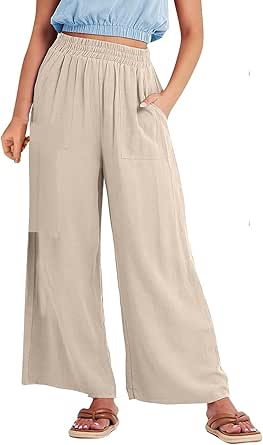 SweatyRocks Weite Palazzo Hose Damen - Leichte Sommerhose Mit Batik-Muster & Gummizug