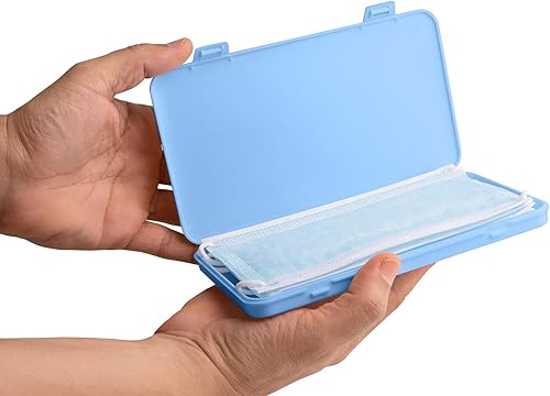 Caja de almacenamiento de plástico blanco, se adapta tanto a tela como a plástico desechable, duradero (azul)