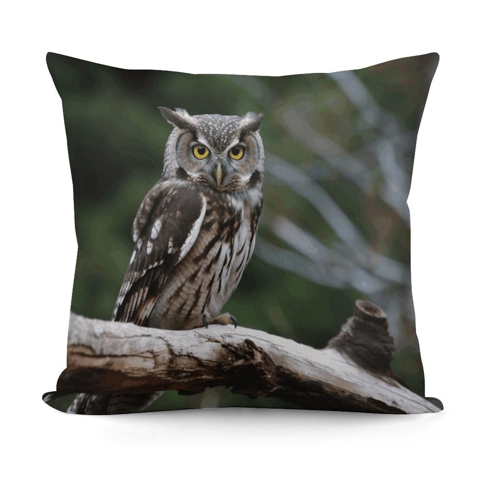 LZQPOEAS Wild Owl Birds Throw Pillow Cover 18x18 in Breathable Square Pillow Case Cozy Soft Pillowcase Protector Fashion Modern Couch Cushion Case for Living Room Bed Sofa Decor
