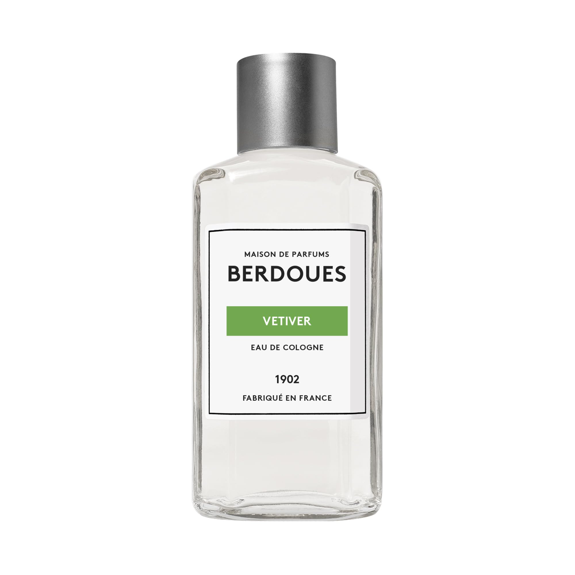 BERDOUES 1902 Eau de Colonia Vetivier, Fresca e Aromatica Made in Francia, Profumo Donna e Uomo, Verbena, Rosmarino, Vetiver, Ricarica 480ml