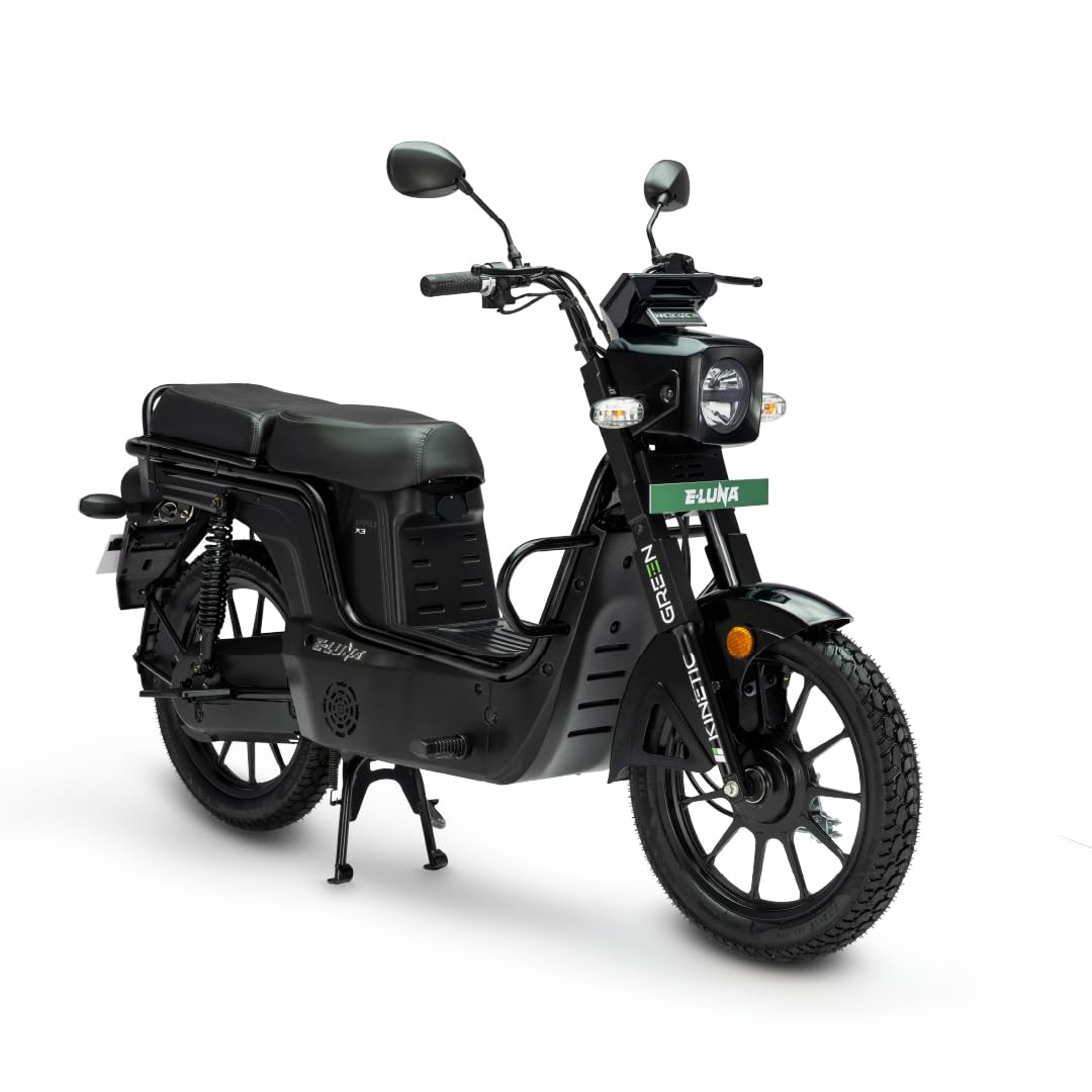 Kinetic Green E-Luna X3 Pro Electric Scooter with Charger - Night Star Black - Ex-Showroom