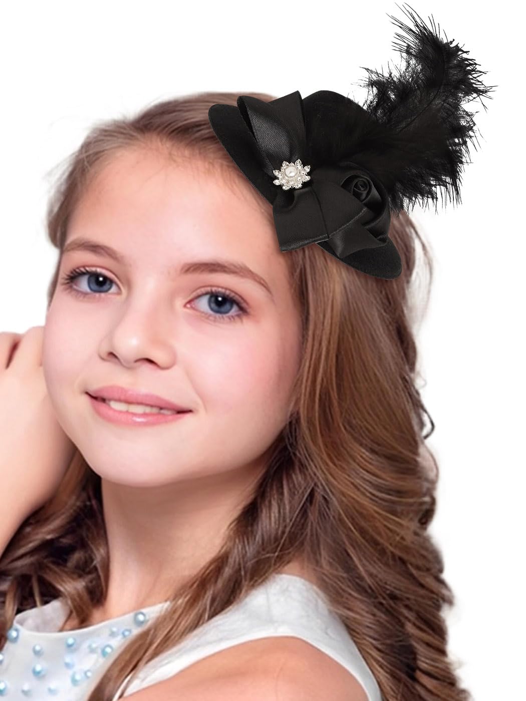 9332 Fascinator Hat For Women Girls Tea Party Elegant Feather Headband Fascinators Hat for Women Tea Party Headband Wedding Flower  main image 4