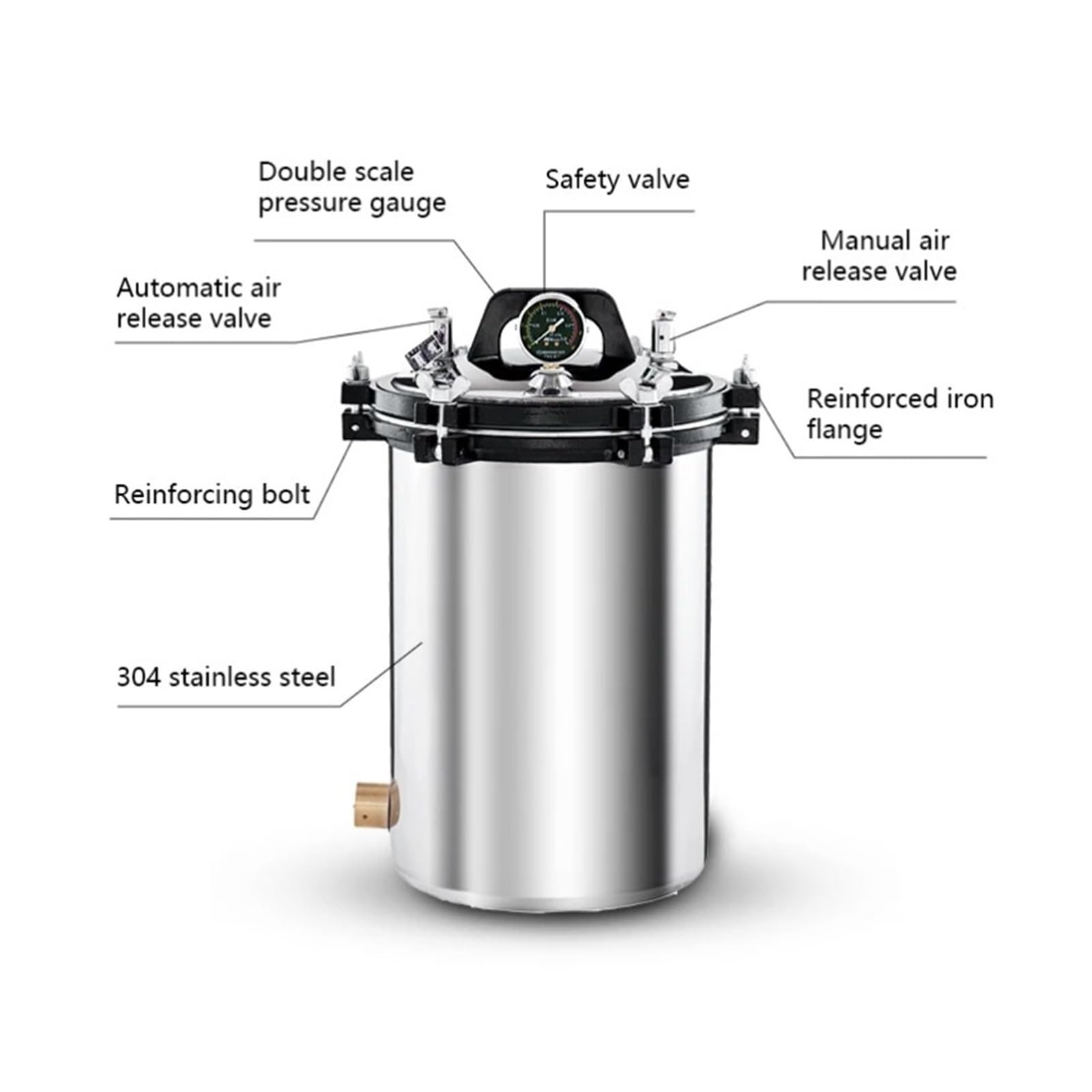 Autoclave para laboratorio médico, esterilizador de vapor portátil de alta temperatura, eficiente y rápido.