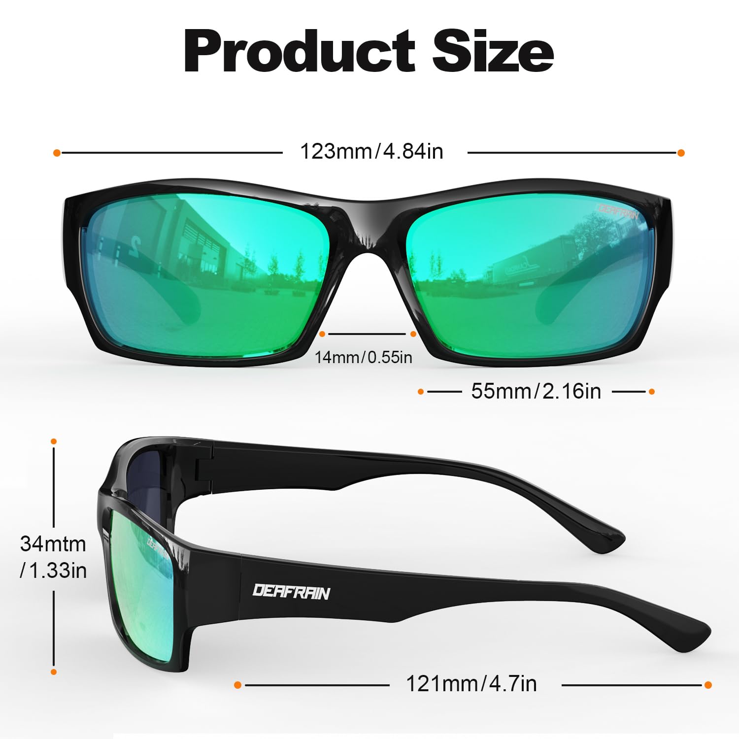 DEAFRAIN Sport-Sonnenbrille mit HD-polarisierten Gläsern, TPEE-Rahmen, ultraleichtes Design