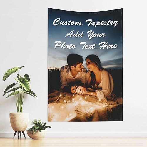 Miniatura 6 de Tapiz personalizado con fotos, texto, telón de fondo personalizado, tapiz personalizado para familiares y amigos, mascotas, Navidad, Halloween,