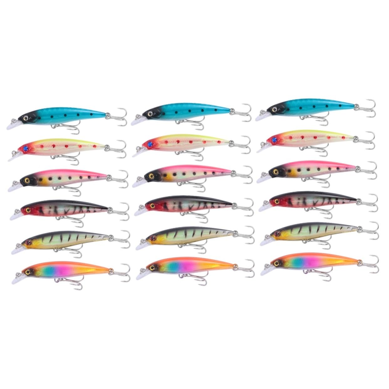ifundom 3 Series Señuelo Cebo Largo Pequeño Oms Accesorios Señuelos De Pesca Nadar Señuelo De Natación Biónico Señuelo De Pesca En Hielo Material Plastico Abs Color Aleatorio 6 Piezas*3