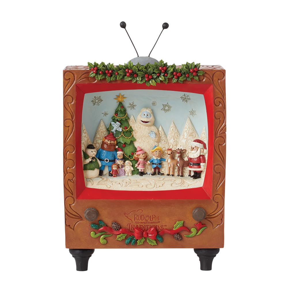 Enesco Rudolph Traditions by Jim Shore Diorama TV Scene