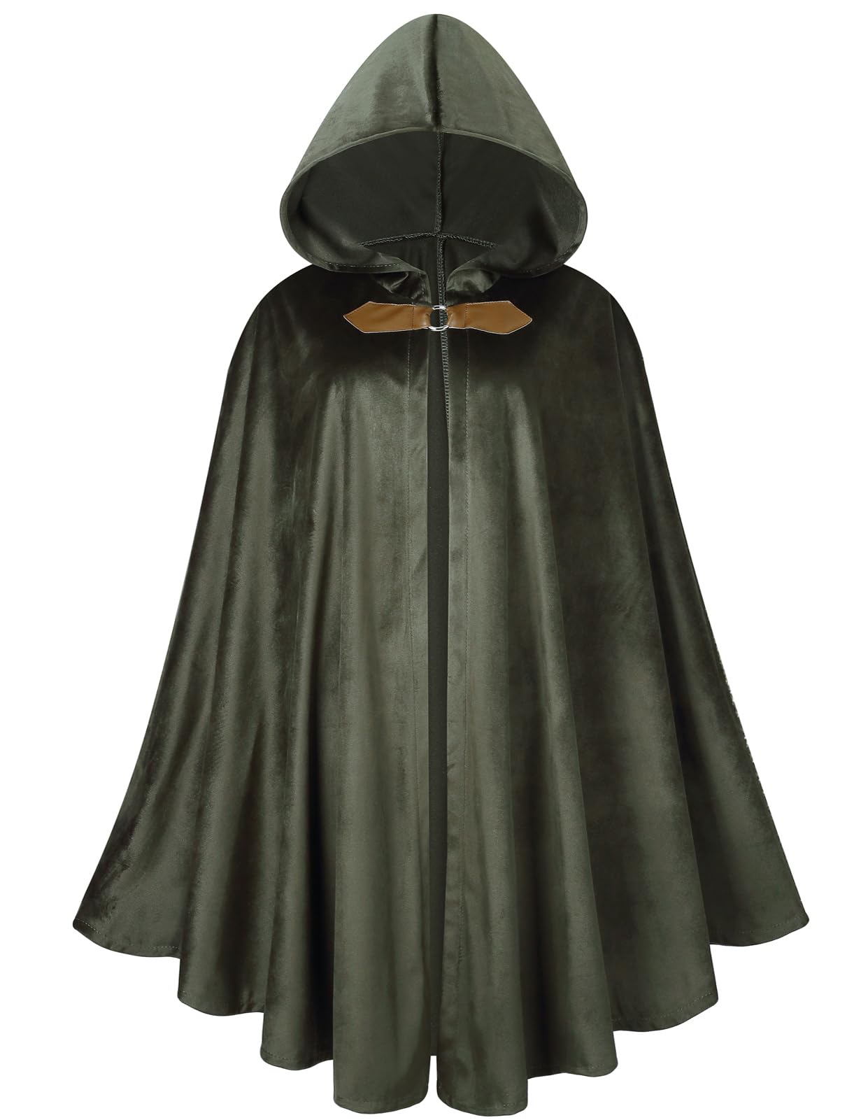 GRAJTCIN Renaissance Hooded Cape Velvet Cloak Victorian Capelet Medieval Hobbit Halloween Costume
