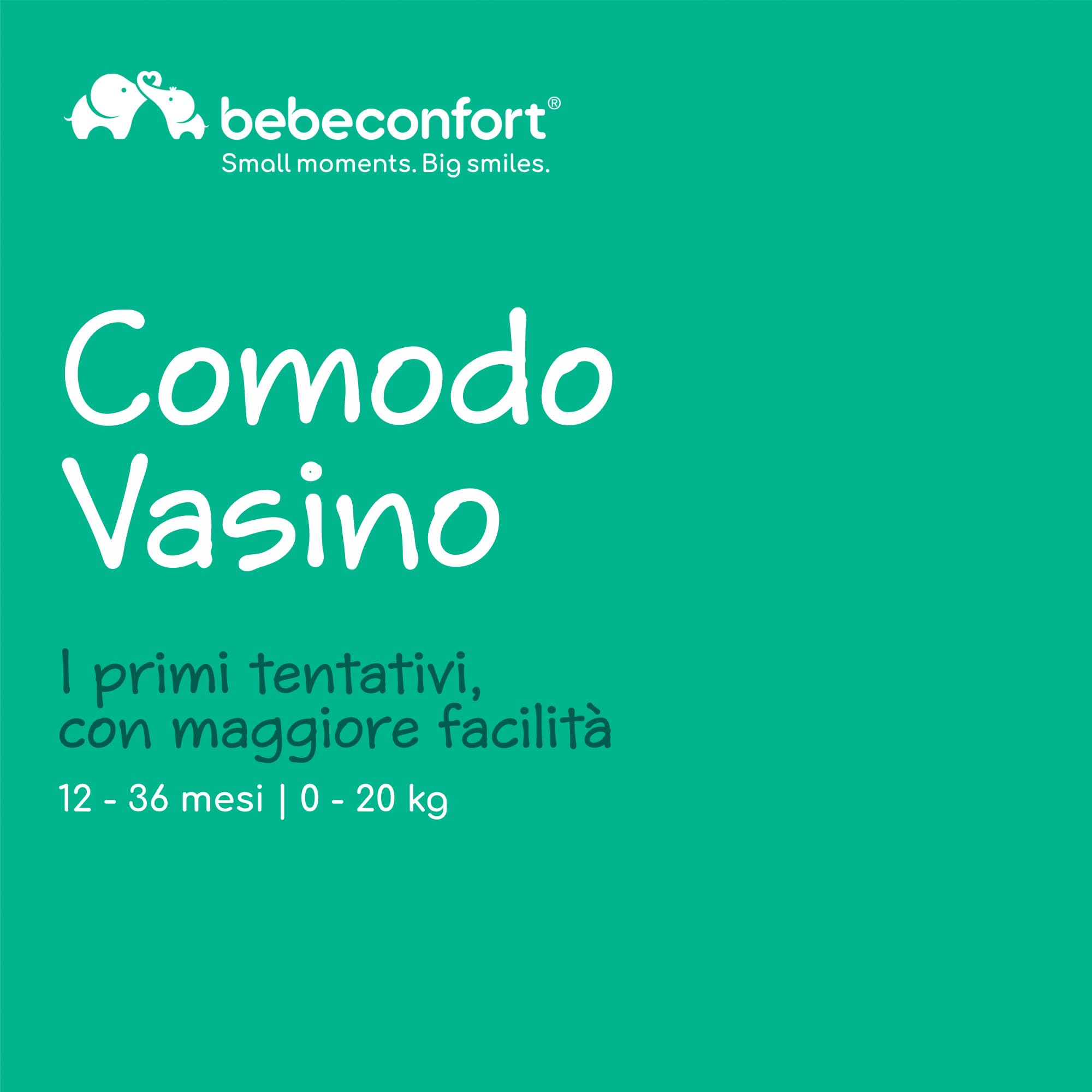 Bebeconfort Comodo Vasino Bambini, 12-36 Mesi (0-20 kg), Ergonomico e Compatto, Facile da Pulire, Tazza Amovibile, Paraspruzzi Igienico, Antiscivolo, Vasino per Bambini WC, Coniglio