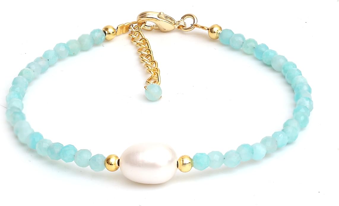 Gempires Handmade Beaded Crystal Bracelets with Freshwater…