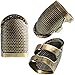 Zhanmai Copper Finger Protector Thimble Adjustable Fingertip Thimble for Sewing Embroidery Needlework, Medium