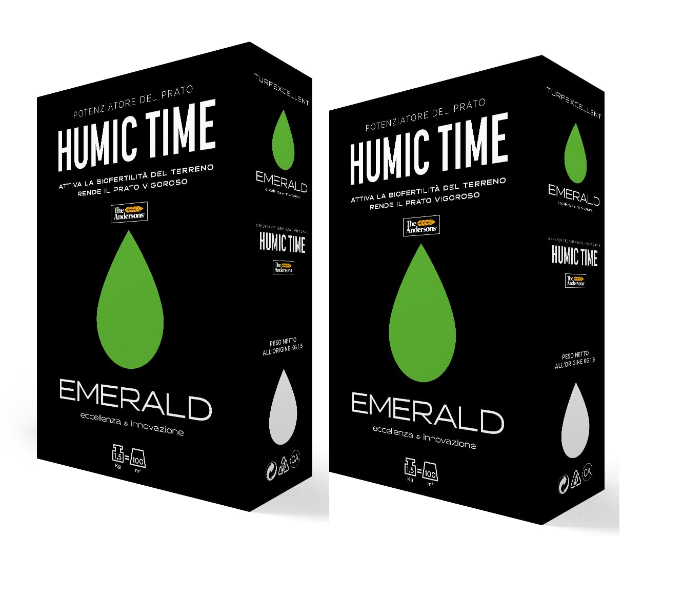 Emerald HUMIC TIME,Turf Excellent, Concime Fertilizzante Potenziatore del Prato,attiva la Biofertilità del terreno, 1,5kg (2)