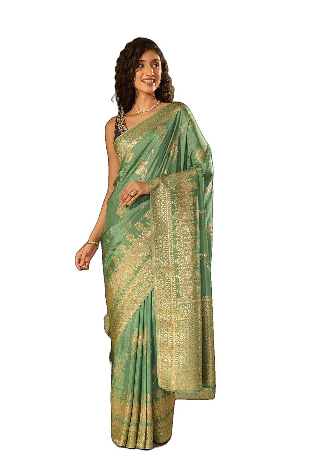 taneira Light Green Woven Pure Viscose SareeWith Unstitched Blouse(SAPP02AE1642-Light Green)-picture-39