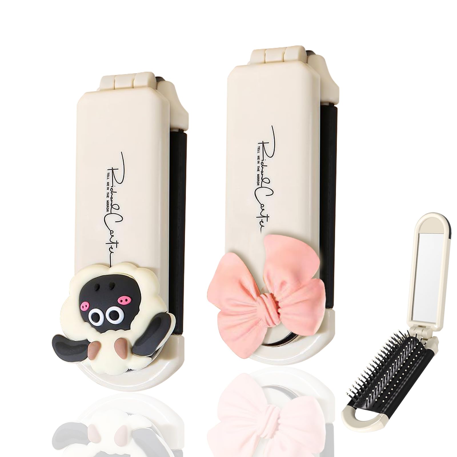 KASESSS 2 Pcs Detangle Hair Brush, Foldable Hair Brush Women