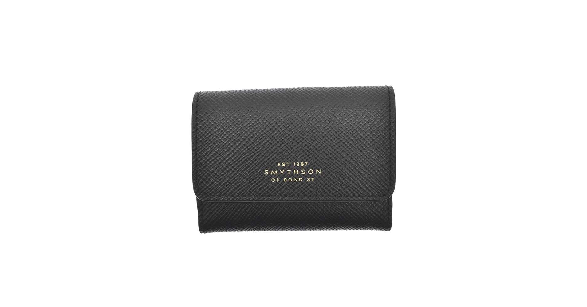 スマイソン　三つ折り財布　ブラック Smythson SMYTHSON スマイソン 財布 三つ折り ミニ財布 パナマ