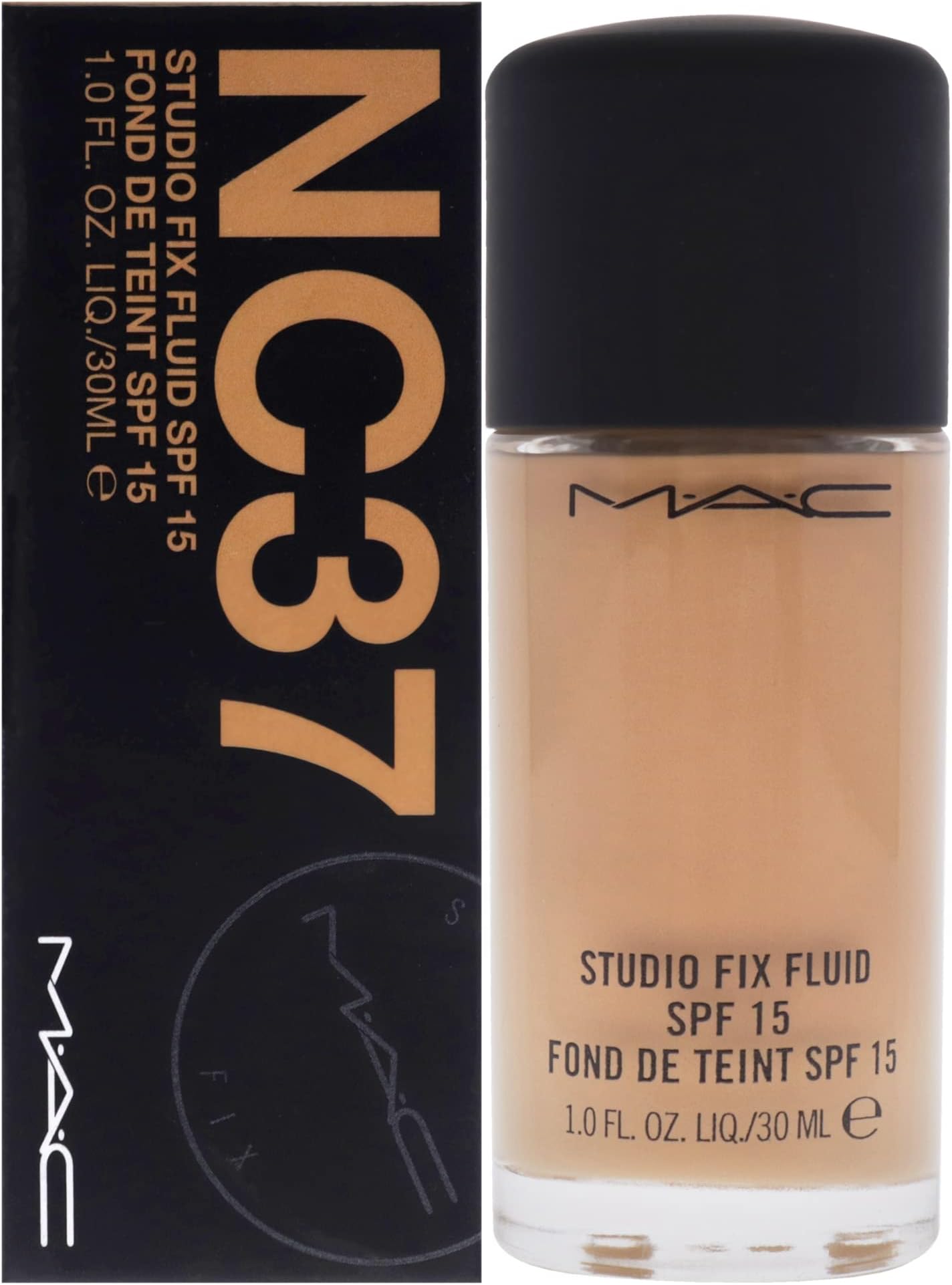 Studio Fix Fluid Foundation SPF5, NC37, Clean, 1 Fl Oz (103522)