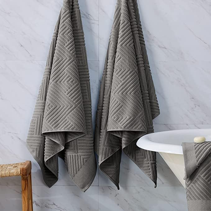 100% Cotton Soft Bath Towels Set | Quick Dry and Highly Absorbent, Textured Bath Towels 27" x 54" (4 Pack) - Thumbnail 4