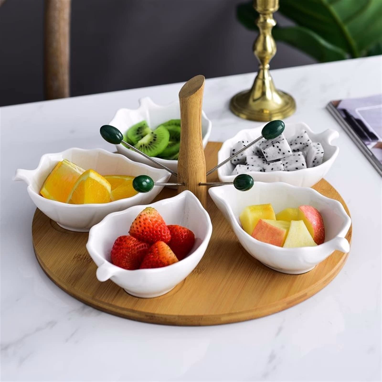 Ciotoline da Snack Ciotole for salse con vassoio da portata Piatto for frutta divisa in ceramica Piatto combinato for frutta secca Ciotola for salsa intinta Piatto for snack for la casa Piatti Snack C