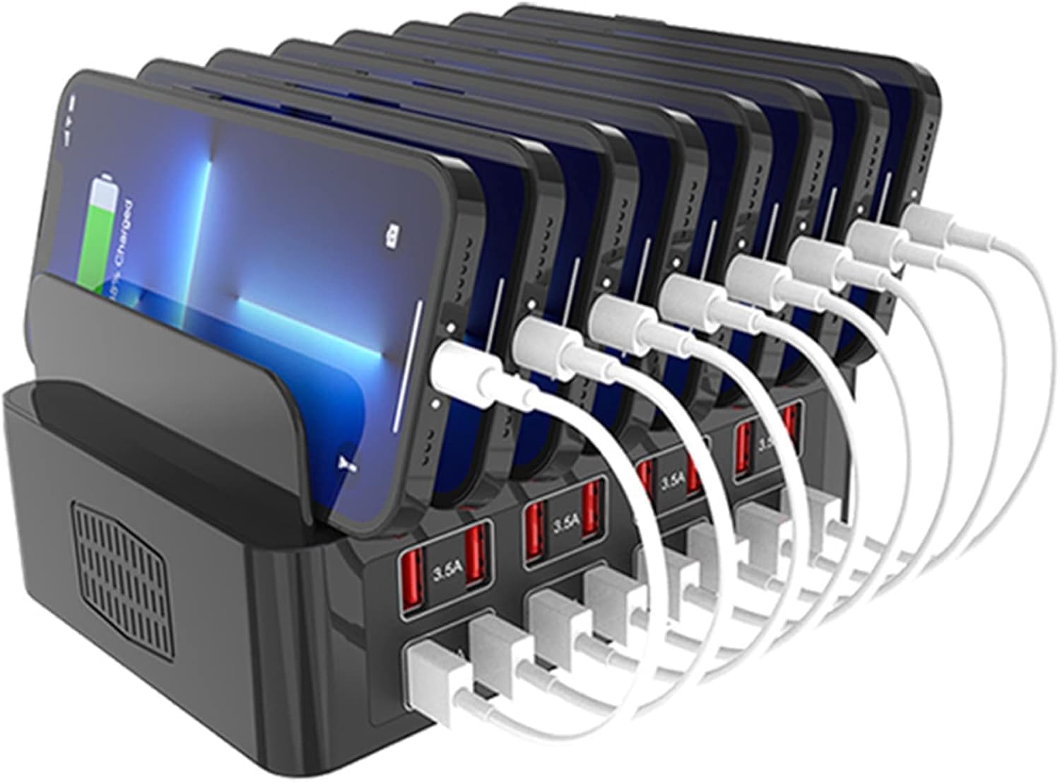 ???? ??? Estación de Carga Múltiples Dispositivos 150W Escritorio 16 Puertos Estación de Carga USB Familiar Conveniente Base de Carga para teléfonos celulares, tabletas y Otros Dispositivos