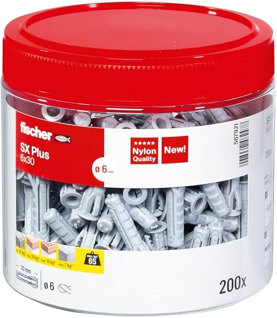 fischer 567921 SX Plus Wtyczka ścienna, szara