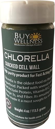 Chlorella orgánica en polvo de células agrietadas Chlorella SUPERFOOD Suplemento verde crudo, rico en proteínas y vitaminas Limpiador de células