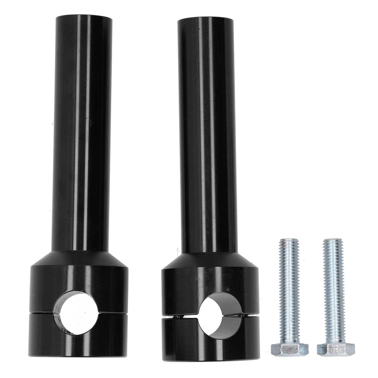 22mm moto guidon Riser rond guidon montage pince Kit de rehaussement en alliage d'aluminium Risers adaptateur moto réparation accessoires(Le noir)
