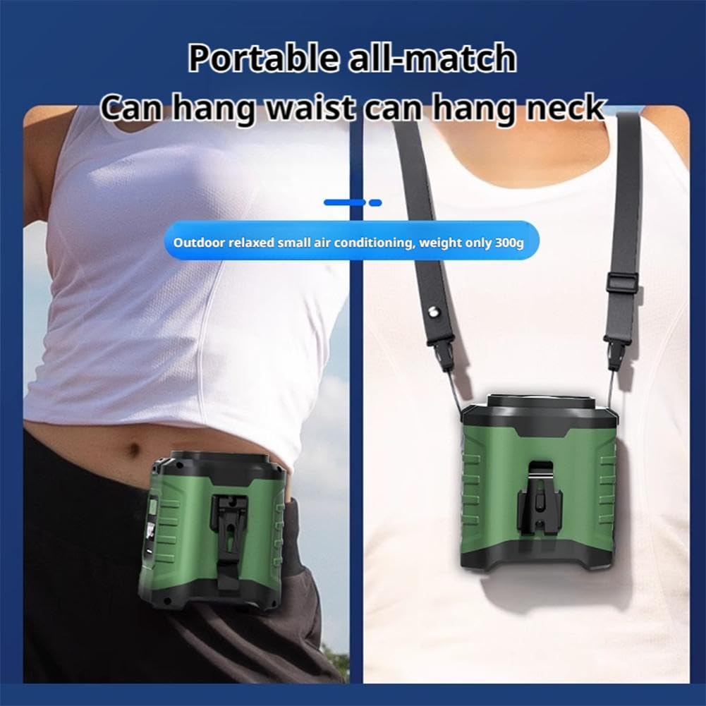 Ventilatore Personale Portatile Con Clip In Vita - Ricaricabile USB, 3 Velocità, Bianco 74x65x50mm