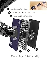 Vista 6 de Tapete para comedero de mascotas, absorbente, para tazón de alimentos y dispensador de agua del perro, no deja manchas, se seca rápido