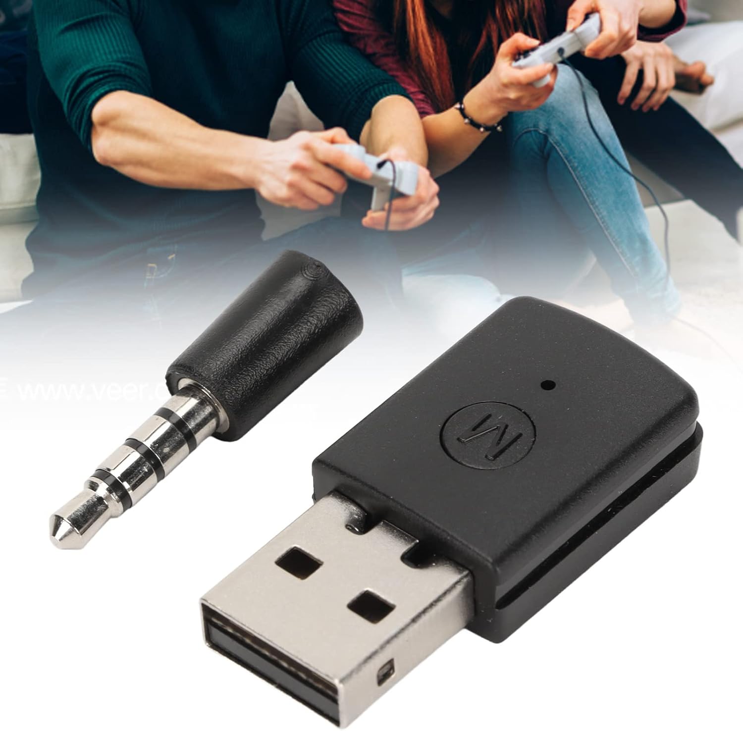 POCREATION Bluetooth USB Adapter Dongle in use with a gaming console