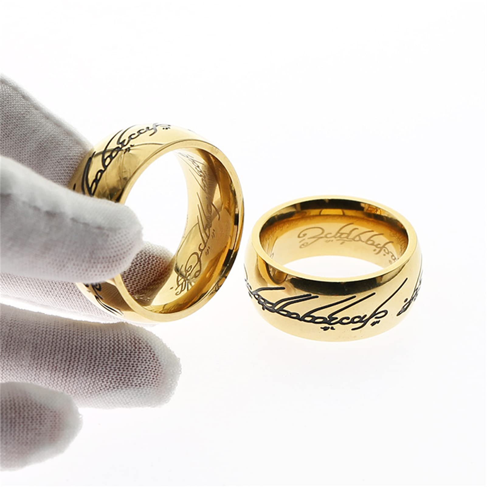 BOLNL 304 Edelstahl Alphabet Penis Ringe Cockring, 26mm/28mm/30mm Metall Bondage Eichelring Enhancer Keuschheit Ringe Intimschmuck SM Erotik Verzögerung Sexspielzeuge für Männer,Gold,30 mm